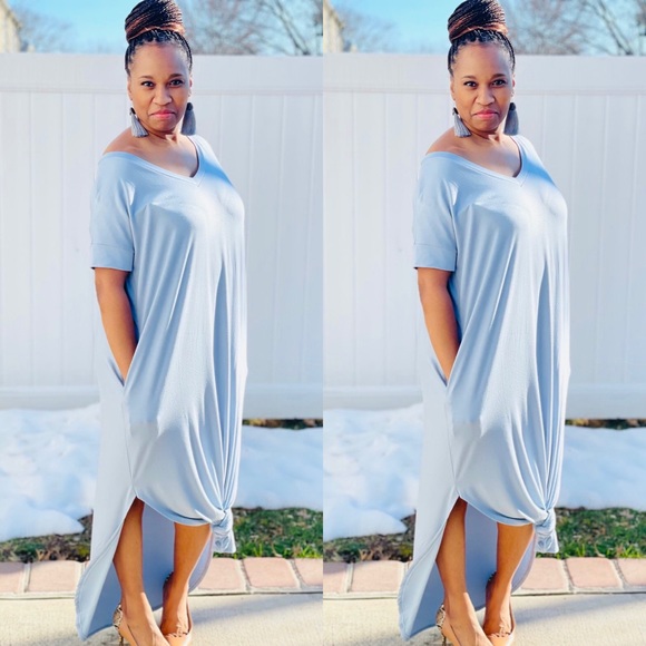 #45 Casual Blue Maxi Dress - Picture 2 of 2